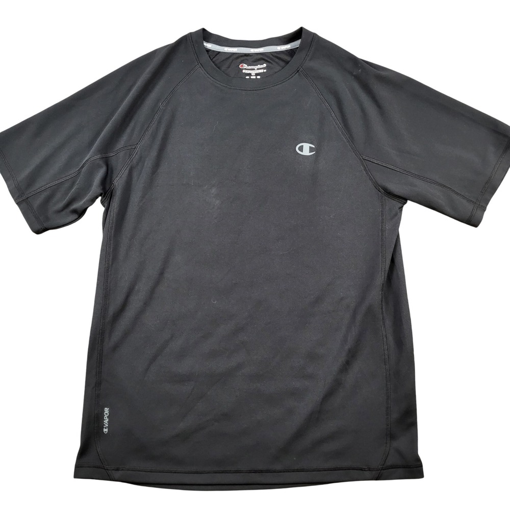 Champion Performance Shirt Mens M Black Excellent Vapor Techwear T6608